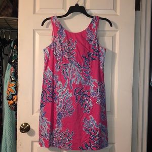 Lilly Pulitzer pink shift coral print design sz 12